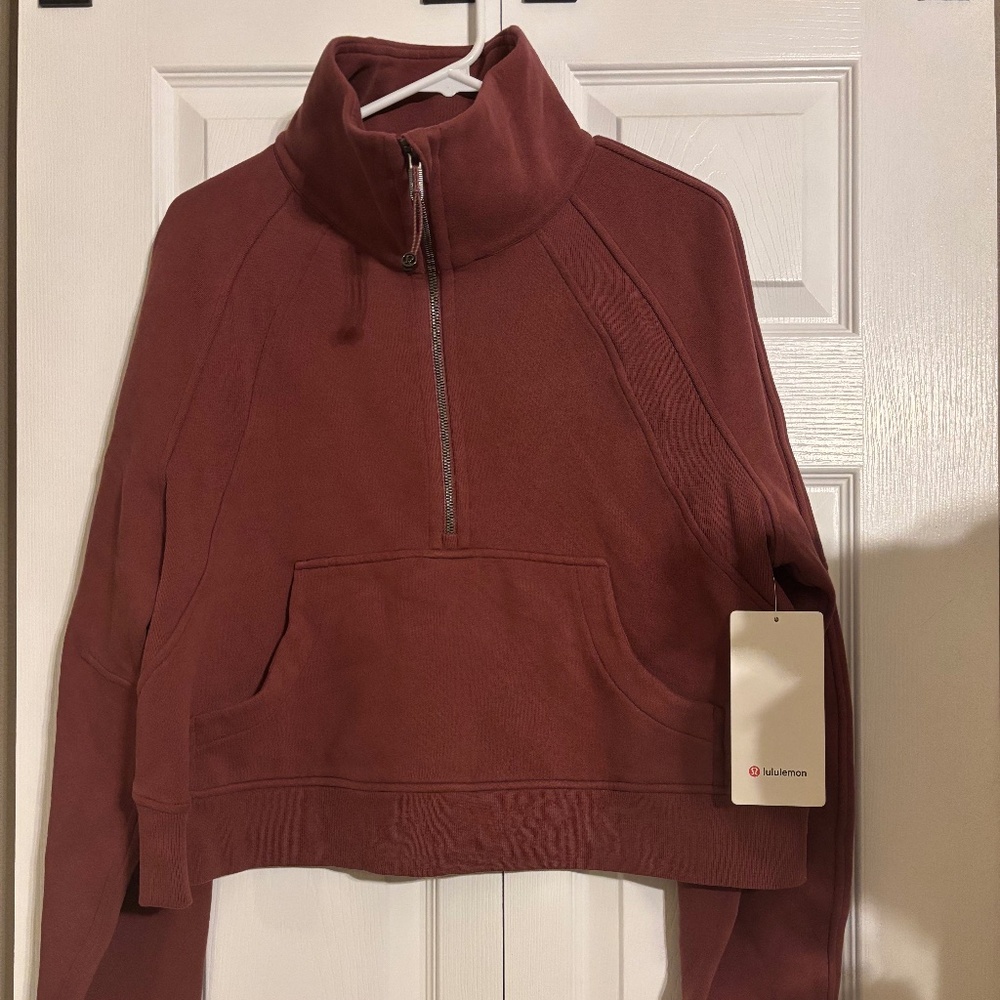 NWT Lululemon Scuba Oversized Funnel-Neck Half-Zip Smoky Red size M/L